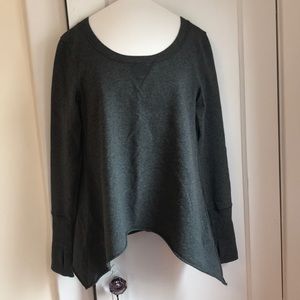 Grey lululemon sweater with angled bottom